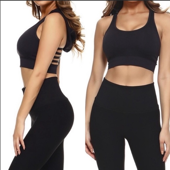 Sports bra hoodie padded yoga active wear - Picture 4 of 7